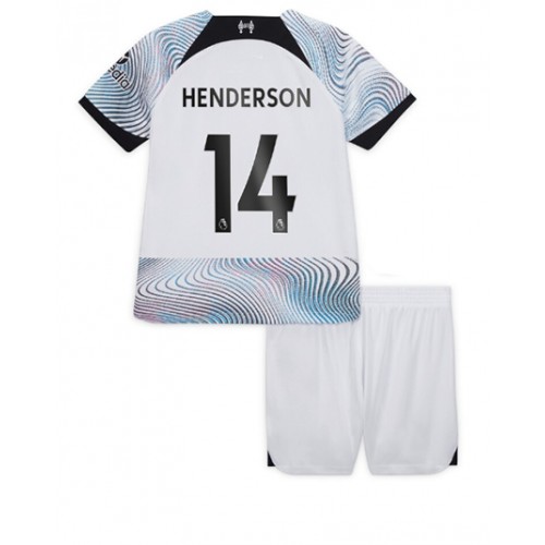 Liverpool Jordan Henderson #14 Bortedraktsett Barn 2022-23 Kortermet (+ Korte bukser) Liverpool Jordan Henderson #14 Bortedraktsett Barn 2022-23 Kortermet (+ Korte bukser)